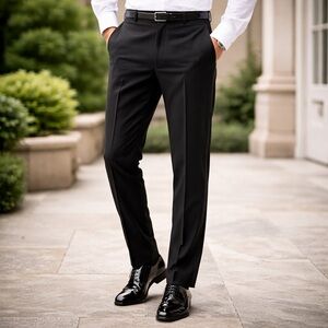 Madison Black Tuxedo Dress Pants 36x34 Satin Stripe Formal Classic Mens NWT